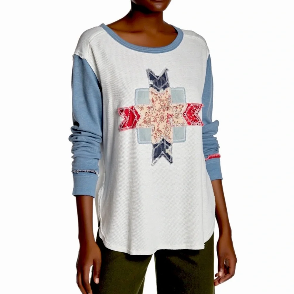 Free People Lonestar Patchwork Thermal